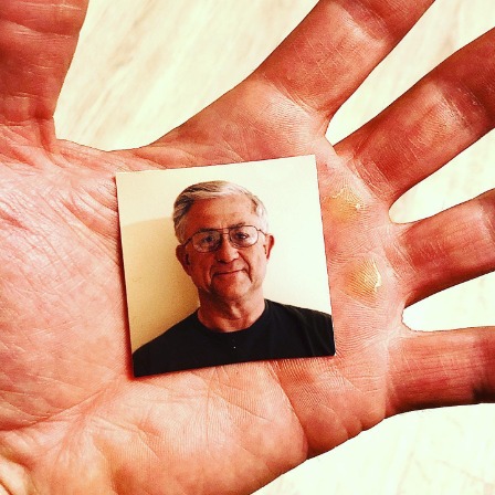 Garret Dillahunt showed his father's first passport size photo.